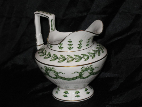 Sarreguemines porcelain tea set decorated with laurel leaves, 19th century