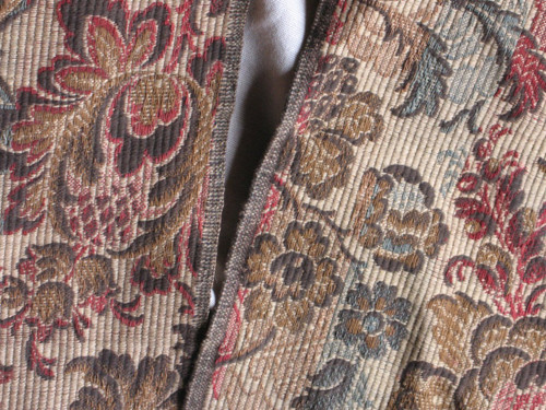 Pair of door hanging curtains in woven Jacquard floral pattern Louis XIII style late 19th