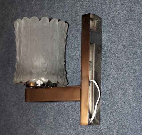 Pair of opalescent glass sconces from the 70s