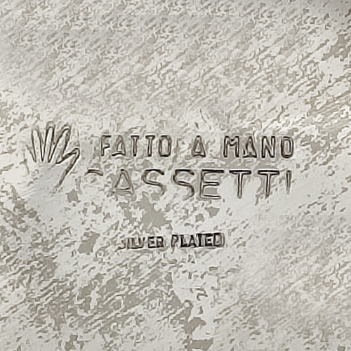 1970 Étonnant vase plaqué argent de l'ère spatiale par Sassetti. Fait main. Fabriqué en Italie