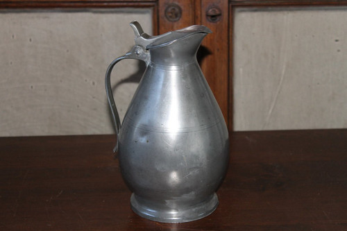 Pitcher pewter cider hallmark of F. Le Seigneur in Caen around 1806