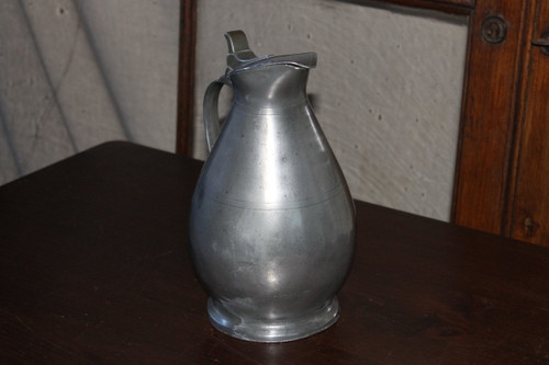 Pitcher pewter cider hallmark of F. Le Seigneur in Caen around 1806