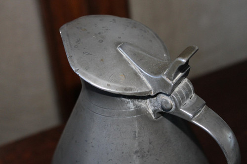 Pitcher pewter cider hallmark of F. Le Seigneur in Caen around 1806