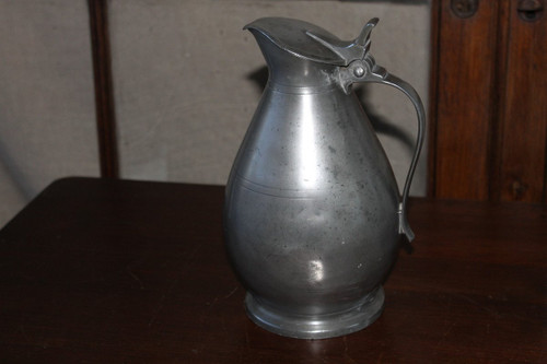 Pitcher pewter cider hallmark of F. Le Seigneur in Caen around 1806