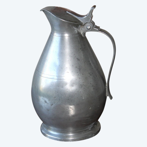 Pitcher pewter cider hallmark of F. Le Seigneur in Caen around 1806