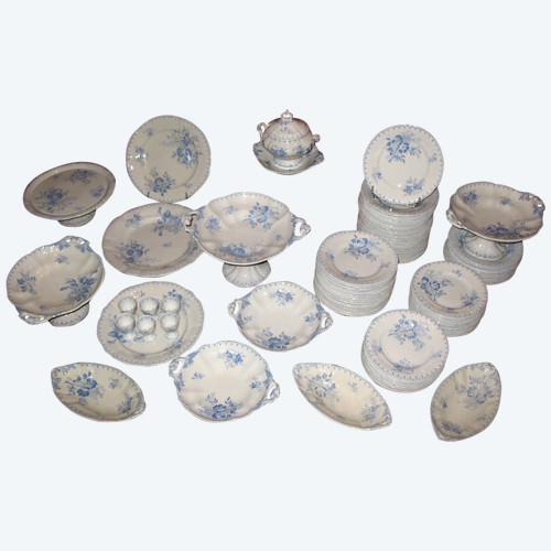 Sarreguemines earthenware table service, 19th century decor
