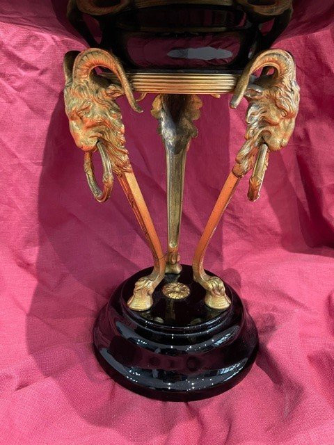 Napoleon III Crystal Gilt Bronze Cup Aries Head