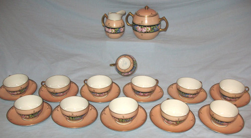 Teeservice aus Pariser Porzellan im Art-déco-Stil
