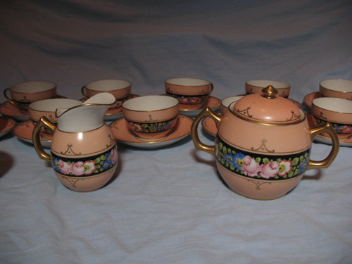 Teeservice aus Pariser Porzellan im Art-déco-Stil
