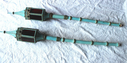 Pair of processional lanterns in the style of Venice, 19th century Gothic style