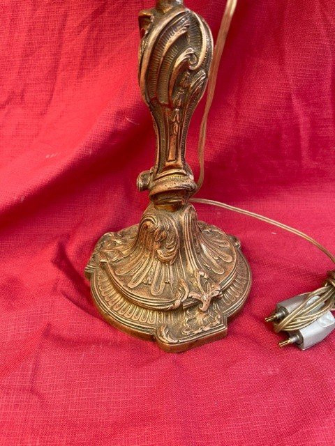 Lampe Bougeoir 3 Feux En Bronze De Style Louis XV