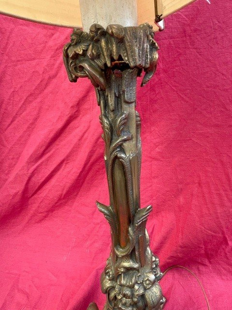 Jugendstil-Bronzelampe um 1900