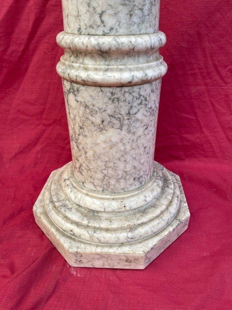 Old Marble 19th Century Bolster Column