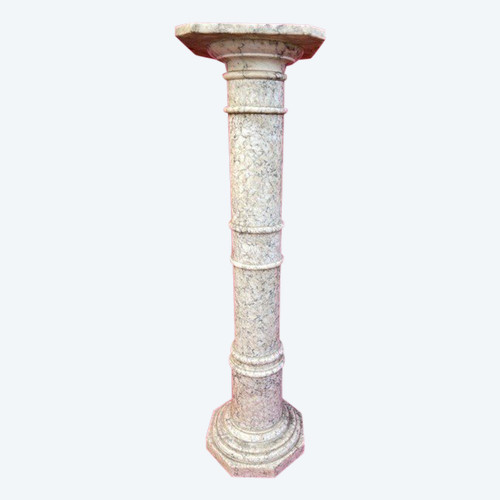 Old Marble 19th Century Bolster Column