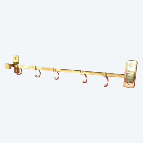 Wall rack for kitchen or bathroom utensils in brass and bronze th. Art Deco