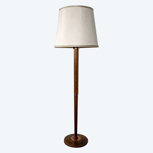 Art Deco floor lamp in varnished beech – 1940