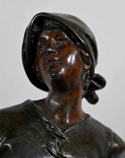 Importante Spelter "End of Day", da F. Moreau - Inizio XX Secolo