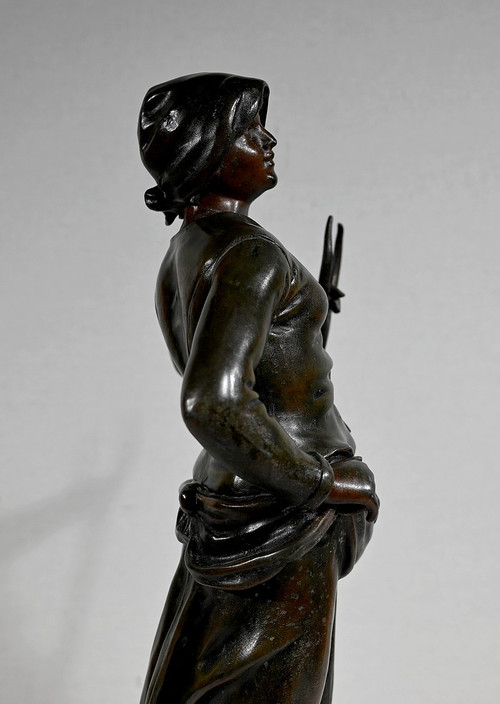 Importante Spelter "End of Day", da F. Moreau - Inizio XX Secolo