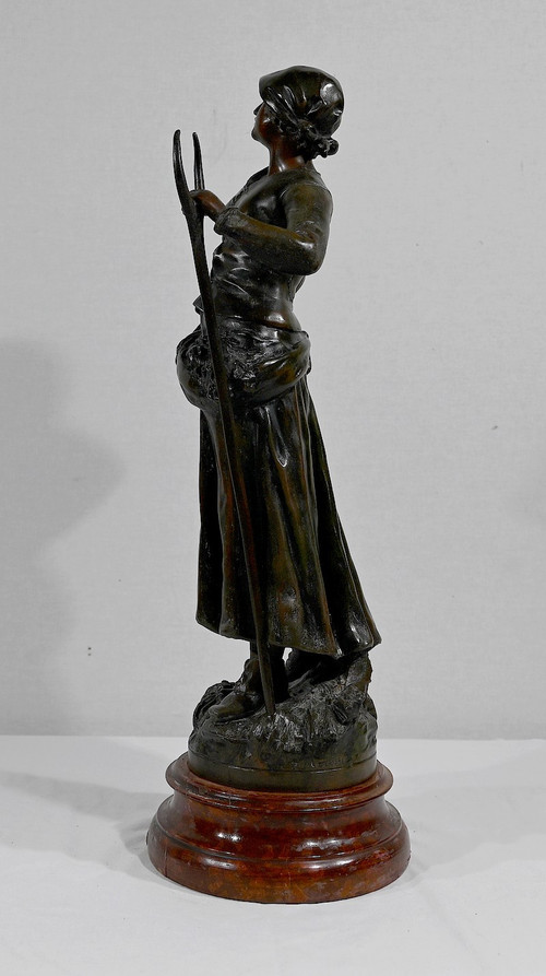 Importante Spelter "End of Day", da F. Moreau - Inizio XX Secolo