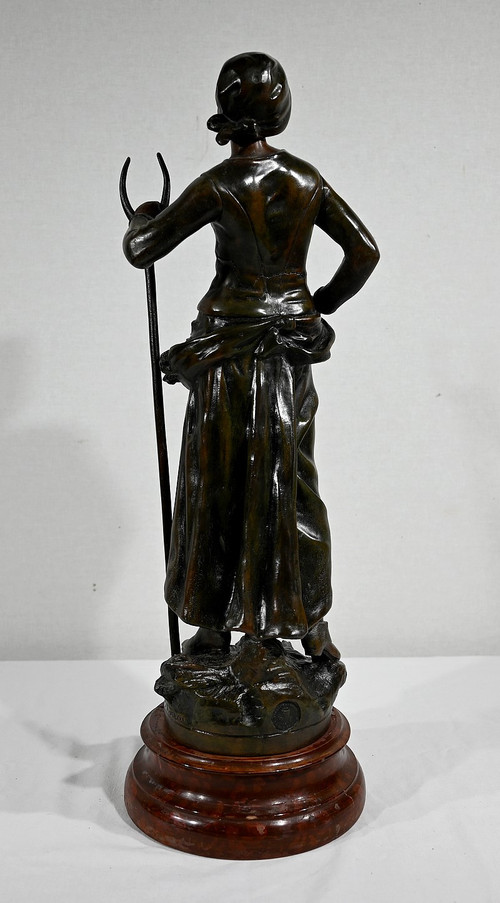 Importante Spelter "End of Day", da F. Moreau - Inizio XX Secolo