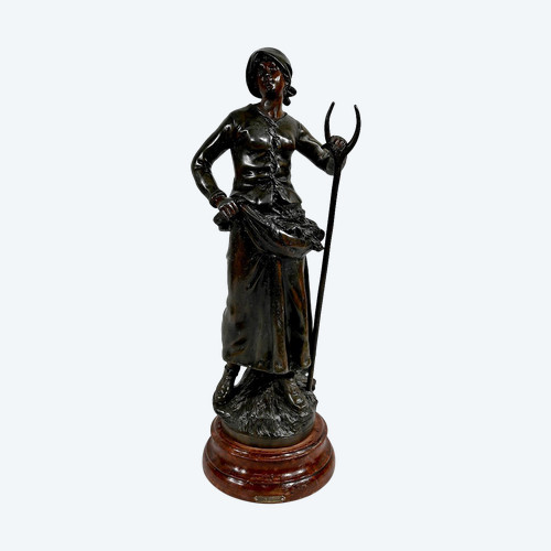 Importante Spelter "End of Day", da F. Moreau - Inizio XX Secolo