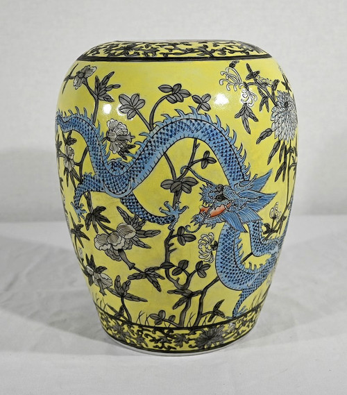 Vaso con Due Draghi, Porcellana Cinese, Dinastia Qing - XIX Secolo