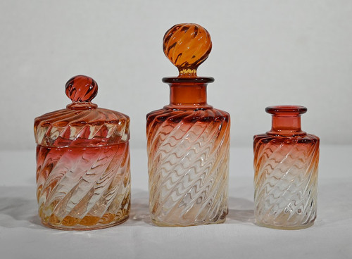 Ensemble de Toilette « Bambou Tors » en Cristal de Baccarat - Fin XIXe