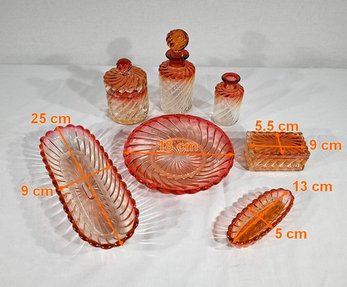 Ensemble de Toilette « Bambou Tors » en Cristal de Baccarat - Fin XIXe