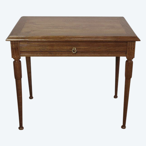 Office table in solid oak, Louis XVI style - 1900