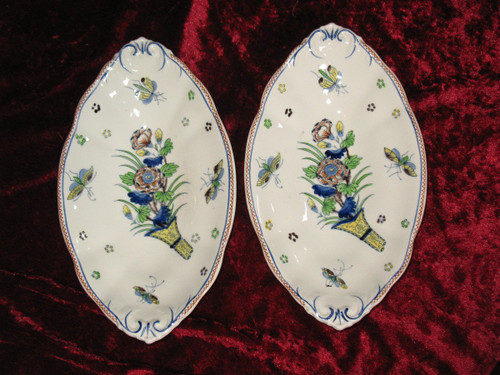 Service de table en faïence de Boch La  Louvière décor japonisant polychrome