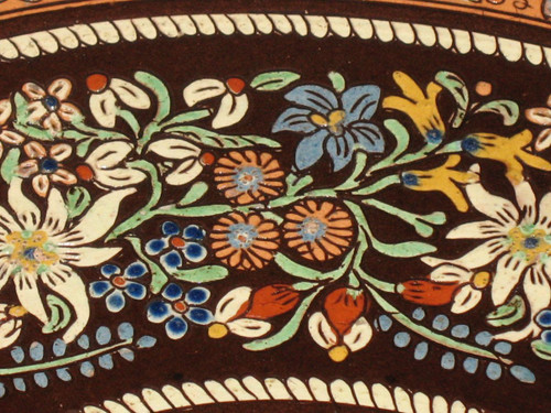 Very large Swiss dish in Thun enamels
