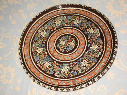 Very large Swiss dish in Thun enamels