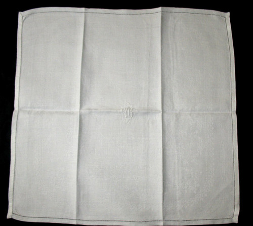10 damask napkins decorated with garlands of roses initials YB early 20th century