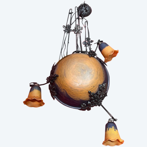 Important Daum Nancy Chandelier, 1900 Period