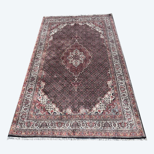 Tapis Persan Bidjar 312 X 204 Cm Laine Nouée Main En Iran Vers 1980 Superbe