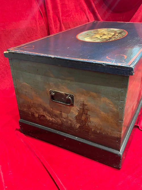 Antique English Marine Trunk Late 19th century