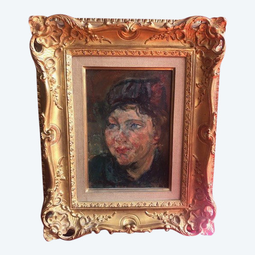 Michel Kikoine 1892-1968 Tableau Ecole De Paris Portrait