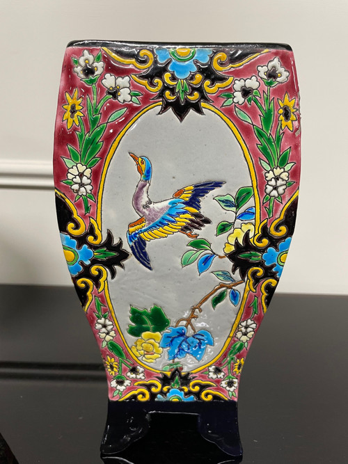 Bordeaux Vieillard - Pair Of Japanese Caranza Cloisonne Enamel Vases
