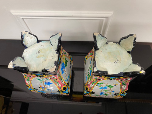 Bordeaux Vieillard - Pair Of Japanese Caranza Cloisonne Enamel Vases