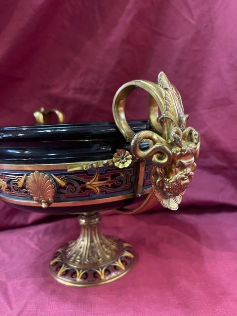 Coupe Bacchus émail Et Bronze Doré  Louis Constant Sevin (1821-1888) Ferdinand Barbedienne