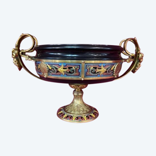 Bacchus Cup Enamel And Gilt Bronze Louis Constant Sevin (1821-1888) Ferdinand Barbedienne