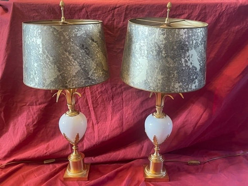 Coppia di lampade Maison Charles Model Oeuf Cira 1970