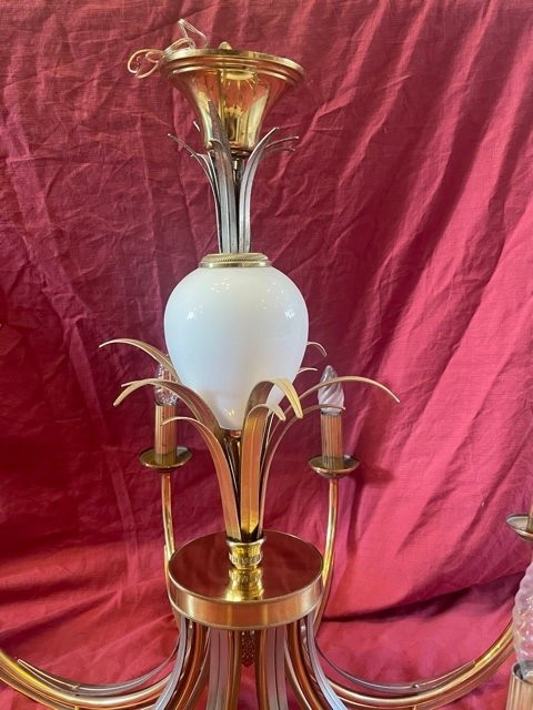 Chandelier House Charles Model Egg with 8 Lights cira 1970
