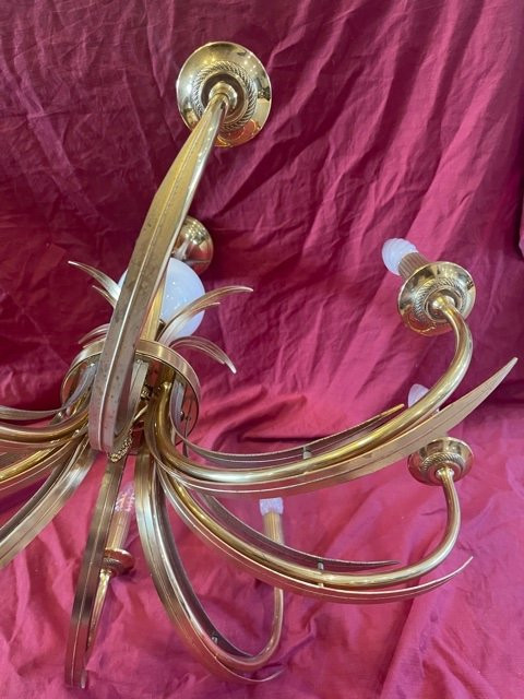 Chandelier House Charles Model Egg with 8 Lights cira 1970