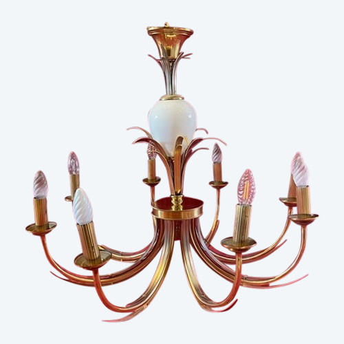 Lustre Maison Charles Modèle Oeuf à 8 Feux cira 1970