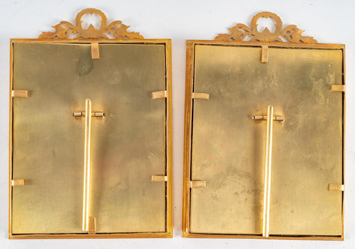 A pair of late 19th century gilt bronze photo frames