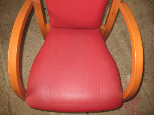 Set of 4 designer bridge armchairs from the 50s and 60s in honey-stained curved beech
