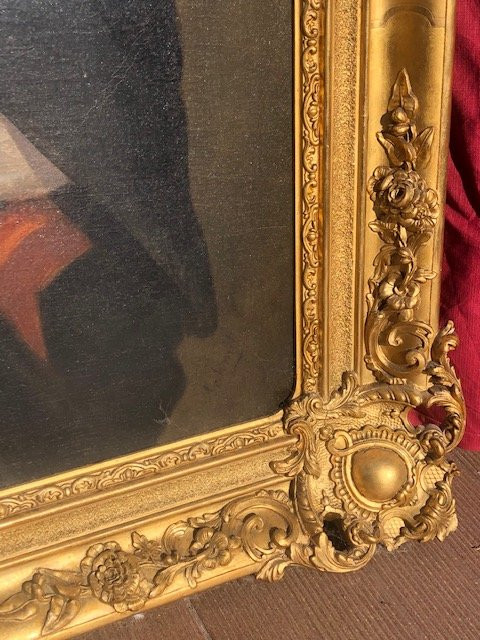 Riesiges Porträtgemälde, Öl auf Leinwand, 20. Jahrhundert