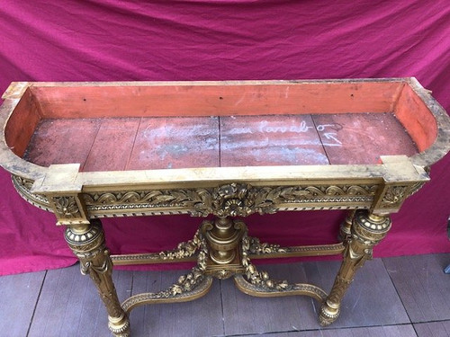 Imponente console in legno dorato del periodo di Napoleone III