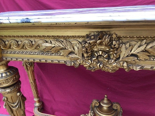Imponente console in legno dorato del periodo di Napoleone III